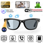 LIGE 800W Camera Smart Glasses Video Recording AI Photo Recognition Answer Translation 270mAh Battery Bluetooth Call Sunglasses