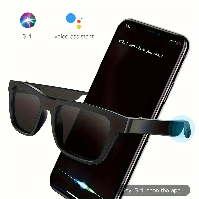 New Wireless Bluetooth Smart Glasses Voice Assistant Listen Music Navigation Glasses  Waterproof Calls Eyeglass Sunglasses