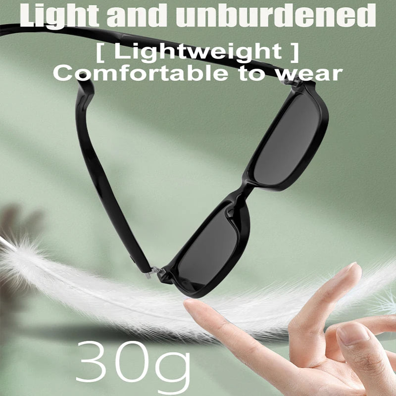 Smart Glasses Man Blue Light Filtering Polarized Sunglass 2in1 Lenses Audio Built-in Mic Speakers Ai Voice Assistant Women Men