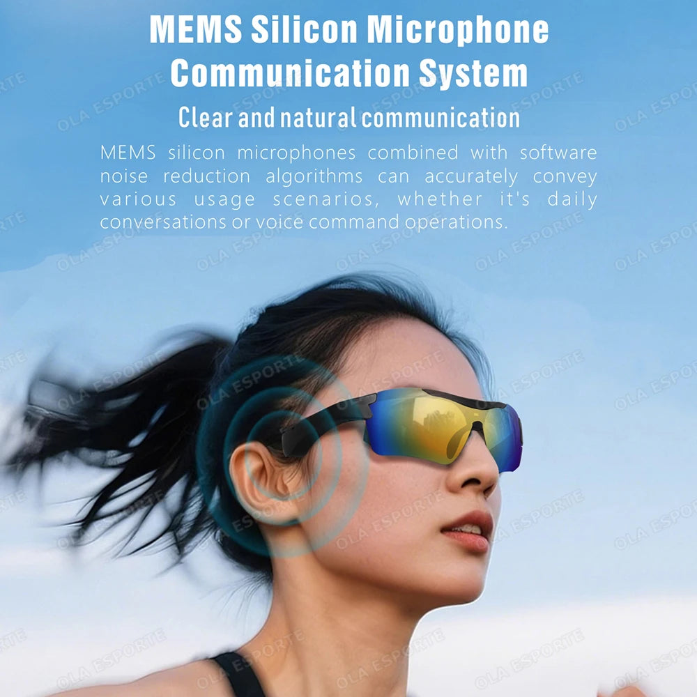 Smart Cycling Glasses Men Bluetooth UV400 Polarized Sunglasses Man AI Voice Intelligent Headphones Call Music Play Camera Remote