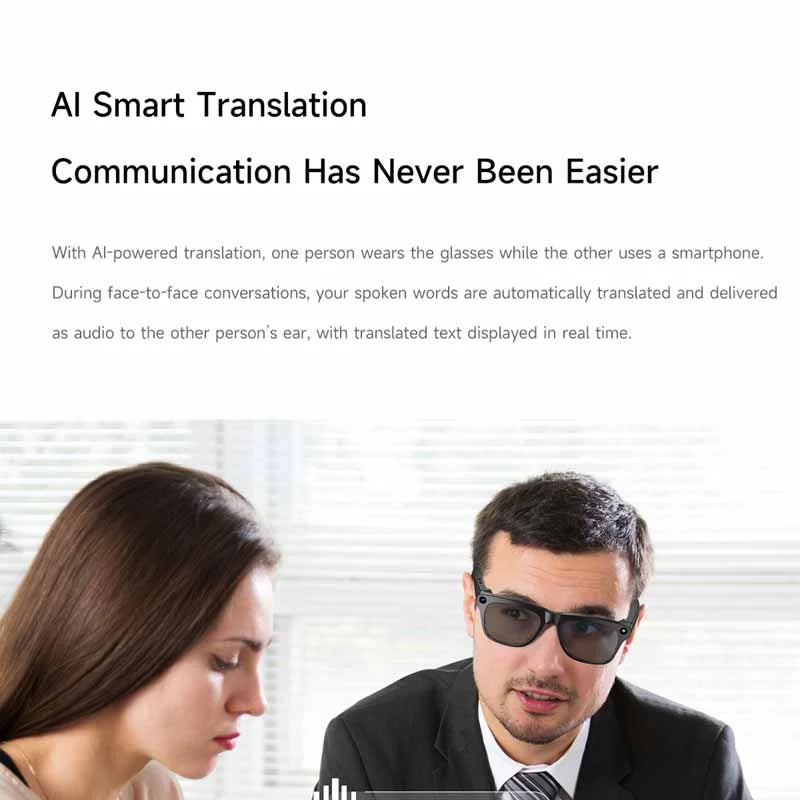 XIAOMI 1080P HD AI Smart Photochromic Glasses AI Camera Bluetooth Call 260 Mah Battery Voice Assistant Control Smart AI Glasses