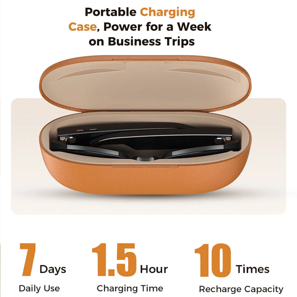 M02 AI Smart Glasses 8MP Camera Video Recording 100+Languages Translation Sunglasses Bluetooth Call Music Play with Charging Box