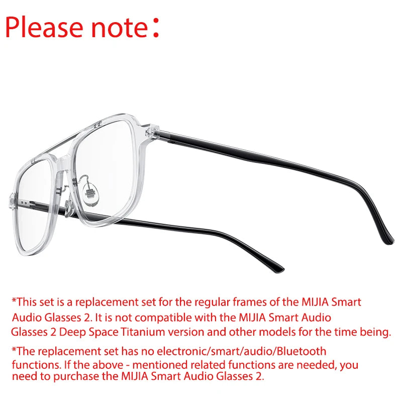 MIJIA Smart Audio Glasses 2 Replacement Set，Detachable Frames，Does Not Contain Any Electronic Functions，Only The Frame