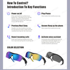 Smart Cycling Glasses Men Bluetooth UV400 Polarized Sunglasses Man AI Voice Intelligent Headphones Call Music Play Camera Remote