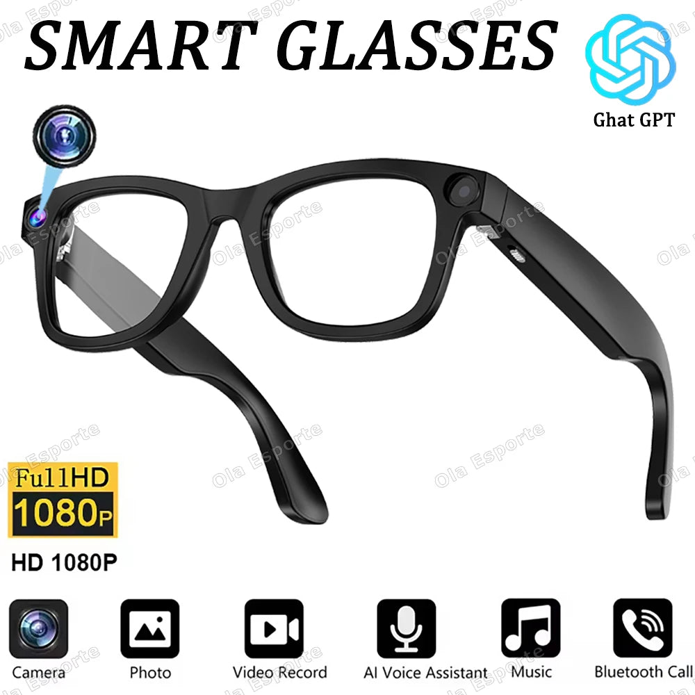 New Smart Glasses 800W Camera Video Recording Photo Album Music Playback Bluetooth Call Image Recognition Glasses For Men Women