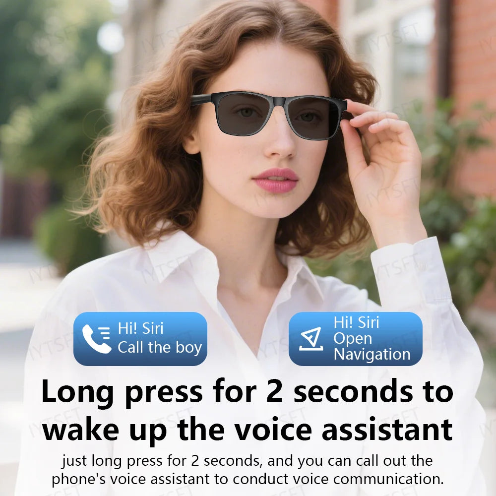 LAXASFIT Smart Glasses Bluetooth Call Smart Sunglasses Outdoor Travel Runing Fishing Cycling Smart Sunglasses for Men Women