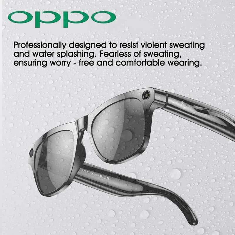 OPPO AI Smart Glasses Ultra Clear Camera Shootingand Recording Touch Sport Sunglasses Bluetooth Call Video Music Player