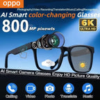OPPO 6K AI Smart Glasses 800W Pixel Photochromic Multifunction Bluetooth HD Call Voice Assistant Stereo Music Player Translate