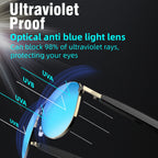 Gafas Bluetooth inalámbricas inteligentes, modernas, antiluz azul, reproducción de música multifuncional, respuesta de teléfono, operación táctil.