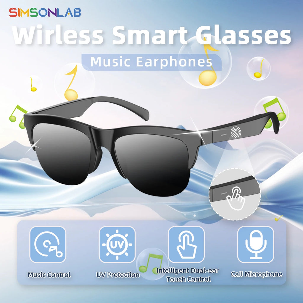 New Electronic Smart Glasses  Music Control Wireless Phone Answer Waterproof Sunglasses Anti-UV Camping Cycling for Men Women