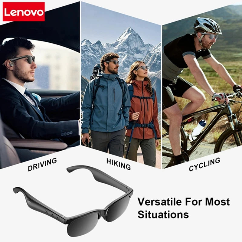 Lenovo 6K AI Smart Glasses Multifunctional Camera Bluetooth Call- Voice Assistant Music Player Translate Photochromic HD Glasses