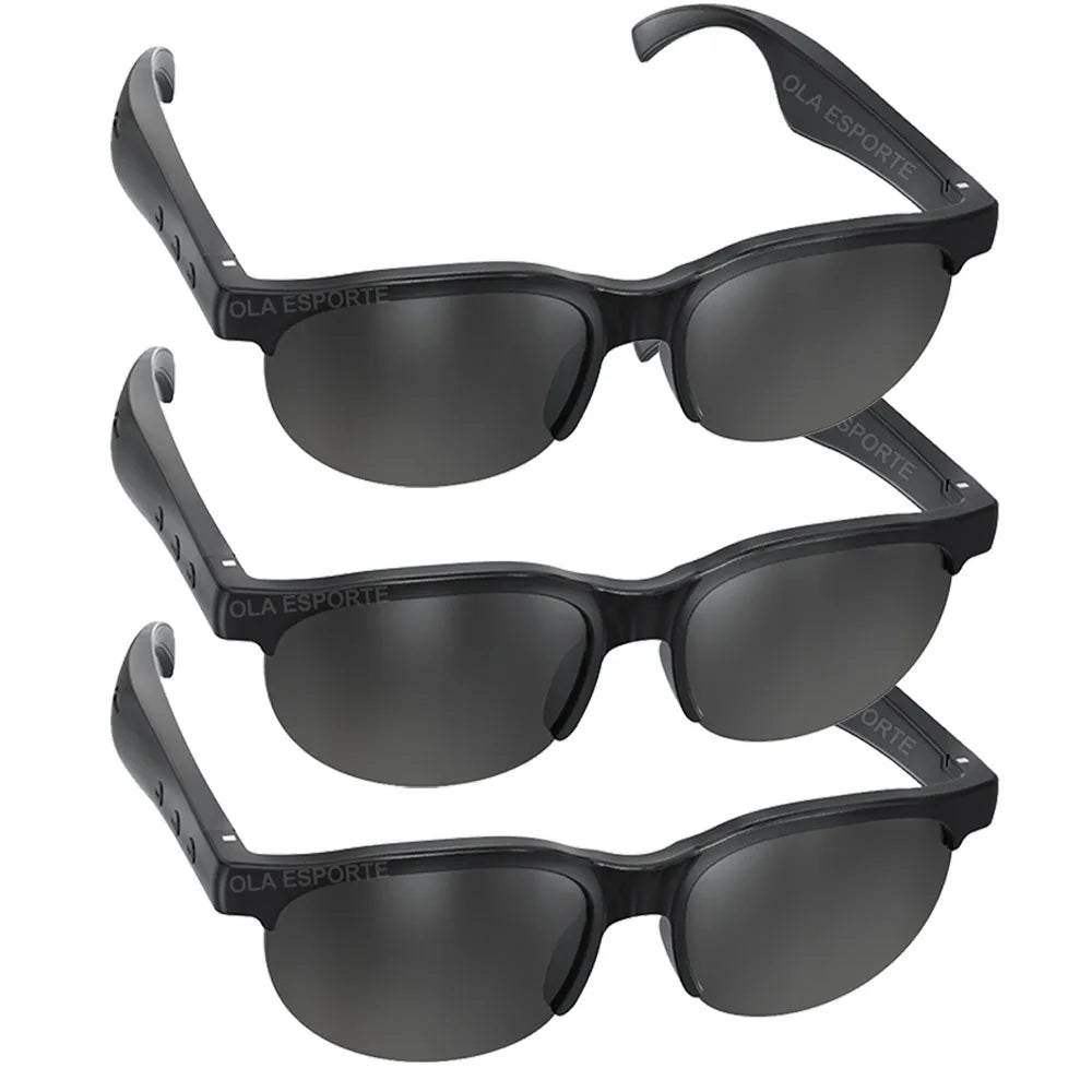 Lunettes de soleil intelligentes Bluetooth V5.3 avec écouteurs intégrés pour les appels, les sports de plein air et la musique. Technologie Hi-Fi noire. Lunettes de protection UV pour hommes et femmes.