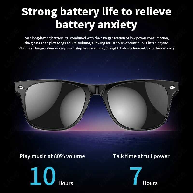AI Smart Translate Sunglasses Bluetooth Call Noise Canceling Music Play BT Call Translate Smart Glasses for Studying Travaling