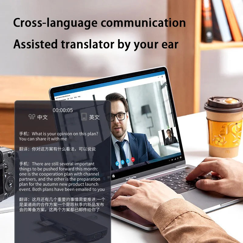 HY-G9 Smart Glasses AI Intelligent Translation 144Languages Real-time Wireless Bluetooth Headset For Simultaneous Interpretation
