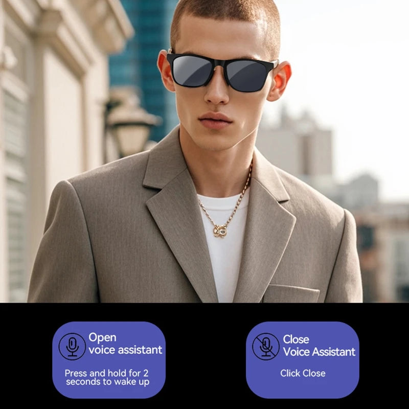 VIVO Bluetooth Audio Glasses Men Color-Changing Multifunctional Smart Glasses Voice Assistant Music Player Call HD Sunglasses