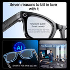 New 8 Million Pixels Camera Smart Glasses Recording Videos AI Photo Recognition Answer Translation Waterproof Blue light Glasses