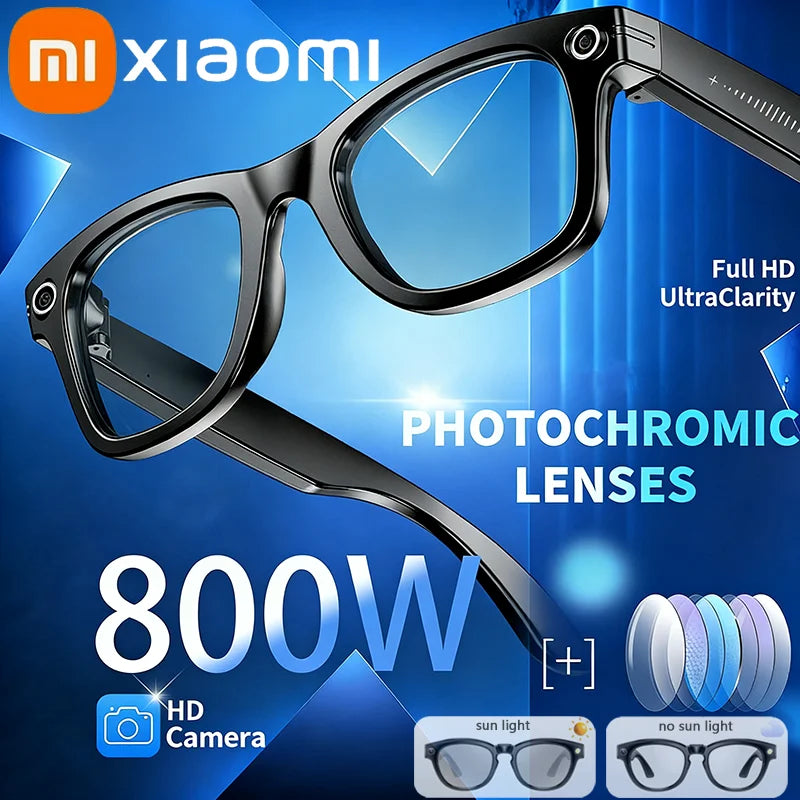 Xiaomi 800WHD Camera Glasses Multifunction Photochromic AI Smart Glasses Bluetooth Calling Photo Video Music ChatGPT Translation