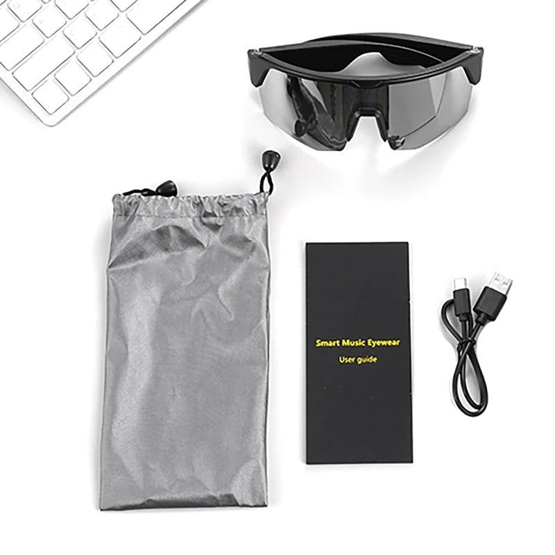 Smart Polarized Glasses Cycling Running Bluetooth Audio Call Remote Headset Sunglasses Sports Driving Music Earbuds Headphones