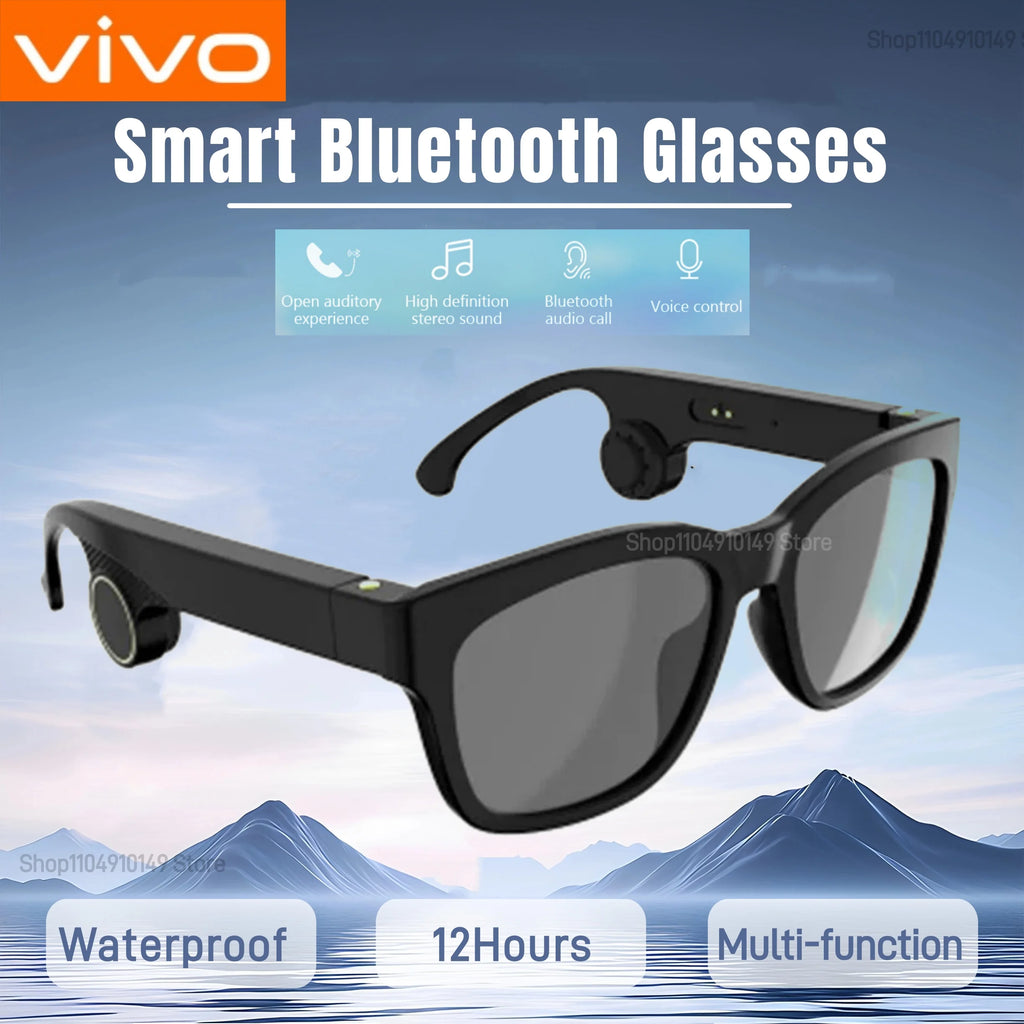 VIVO Smart Glasses Bluetooth Intelligent Glasses Call TWS Music Headphone Audio Multifunction Waterproof Original Sunglasses New