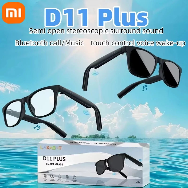 Gafas inteligentes Xiaomi D11AI con grabación de vídeo, cámara de fotos, gafas de sol para hombre y mujer, traductor inalámbrico, Bluetooth, táctil, antiluz azul 
