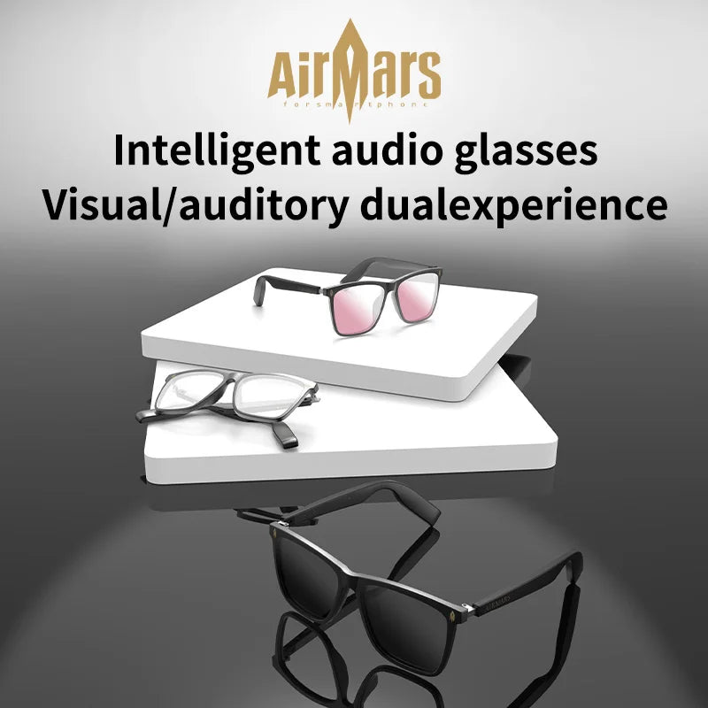 Lunettes intelligentes AirMars avec écouteurs Bluetooth sans fil, lunettes de soleil pour sports de plein air, appels mains libres et musique