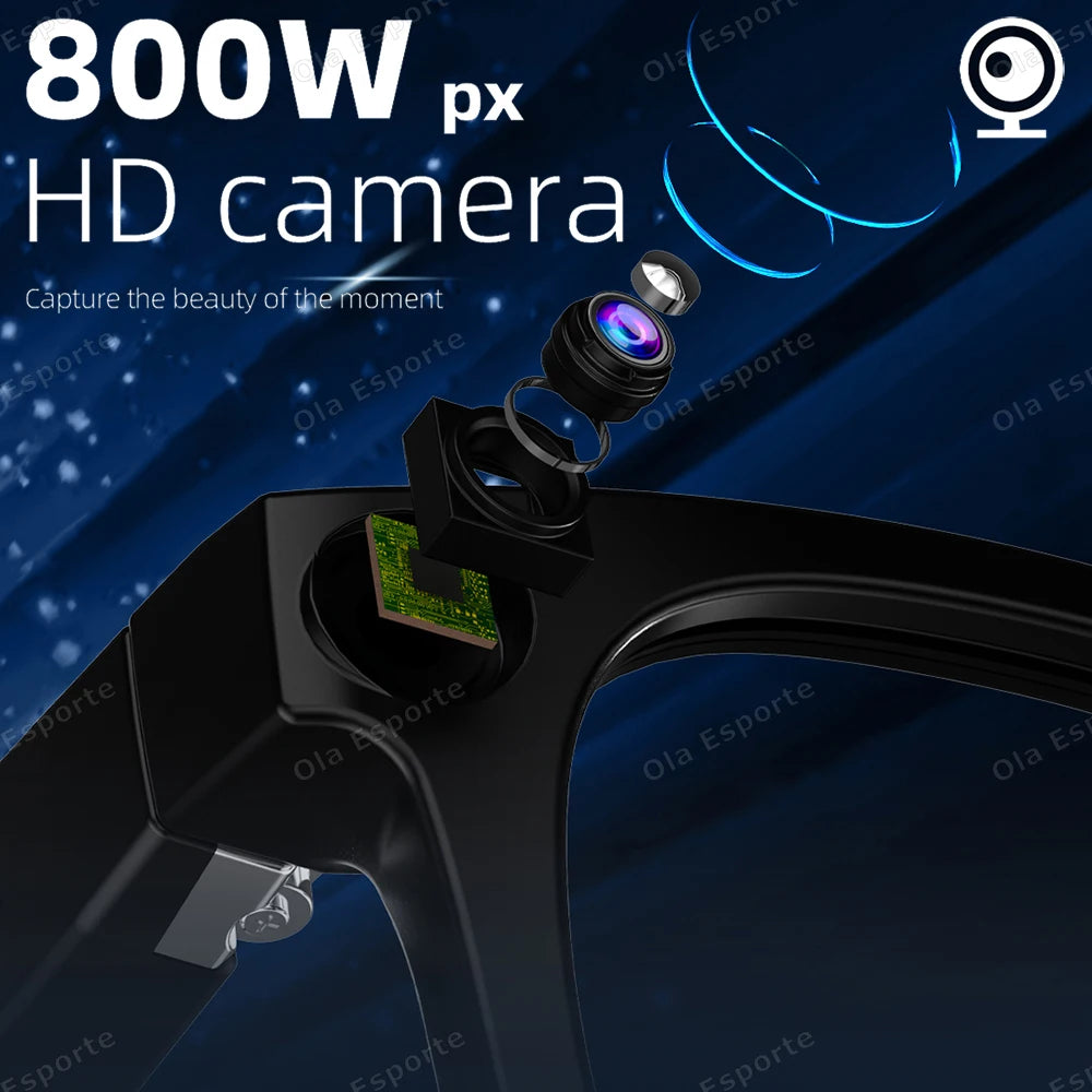 New Smart AI Glasses 800W pixel AI Shooting Camera HD Photo Video Voice Call Music Translation Waterproof Bluetooth Glasses 2025