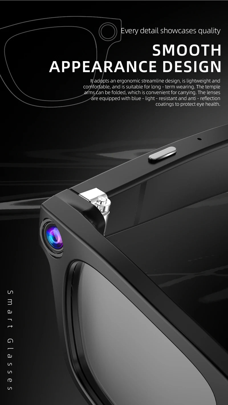 Mijia 800W Pixel Intelligent Glasses G300 AI HD Shooting Video Recording Voice Call Translation Glasses Photochromic Lens