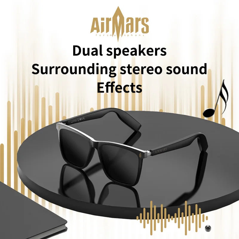 AirMars Smart Glasses Wireless Bluetooth Earphones Sunglasses Outdoor Sports Earphones Hands-free Call Music Glasses