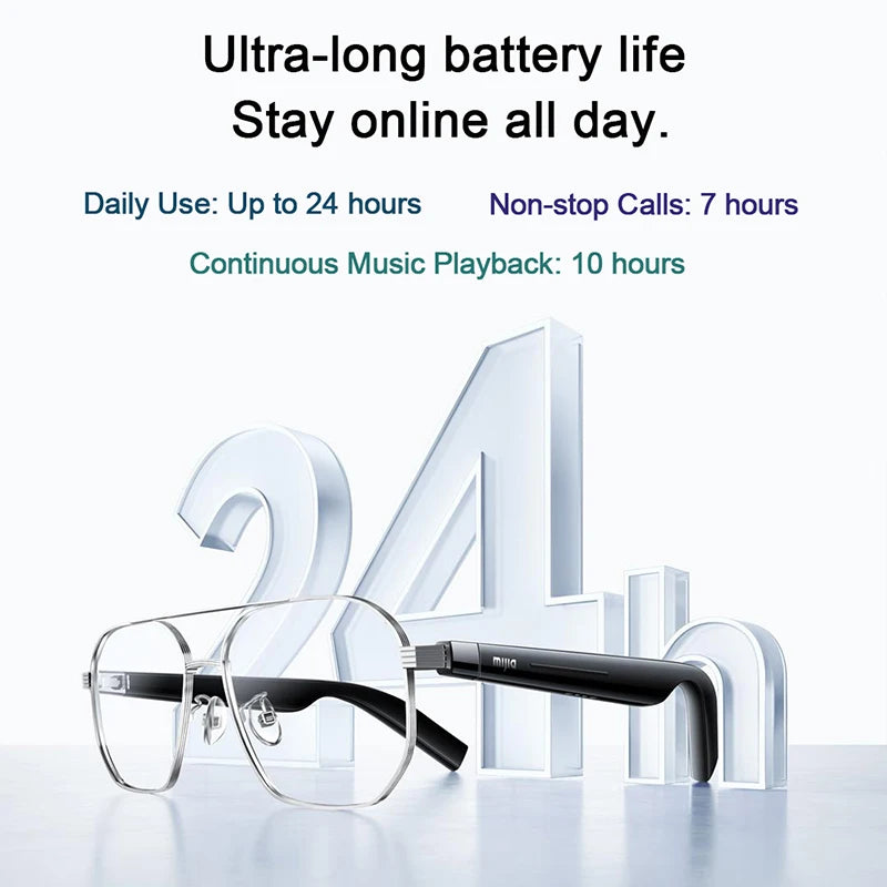 XIAOMI MIJIA Smart Audio Glasses Joyful Edition，Bluetooth 5.2 Headset，Detachable，Long Standby，2h Flash Charge，Anti-leakage Sound