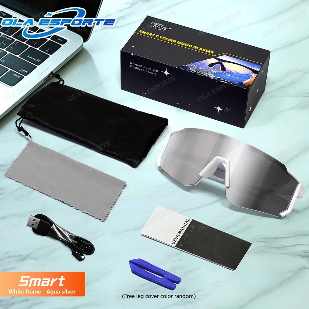 2025 New Cycling Smart Glasses Bluetooth V5.4 Intelligent Control Music/Phone Calls/Cycling/Sports UV400 Protection Sunglasses