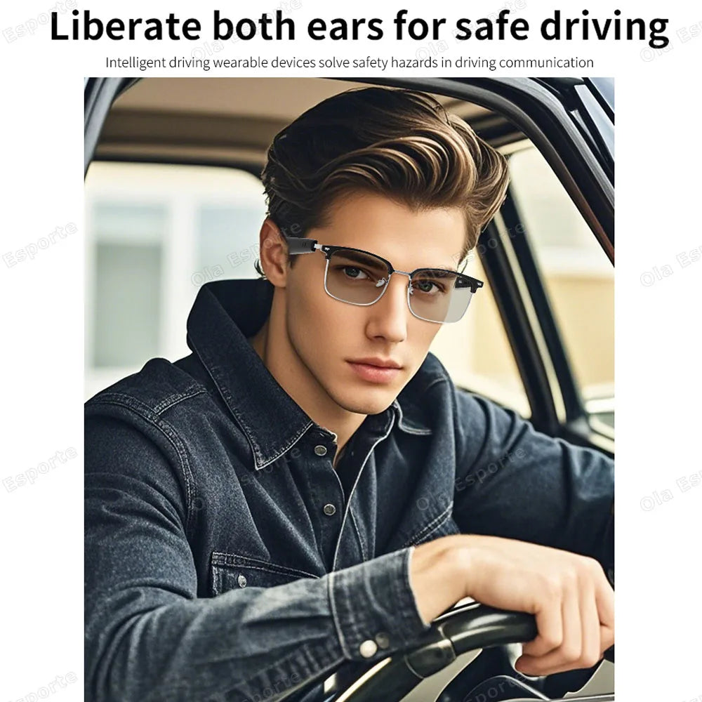 Gafas inteligentes con Bluetooth y audio, lentes anti luz azul, llamadas, música, deportes al aire libre, auriculares para mujeres y hombres (2025)