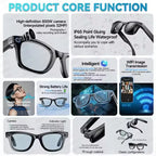 2025New Man 800W AI Smart Glasses Camera AI Translation Voice Bluetooth Call WiFi 4K HD Waterproof Anti Blue Light Women Glasses