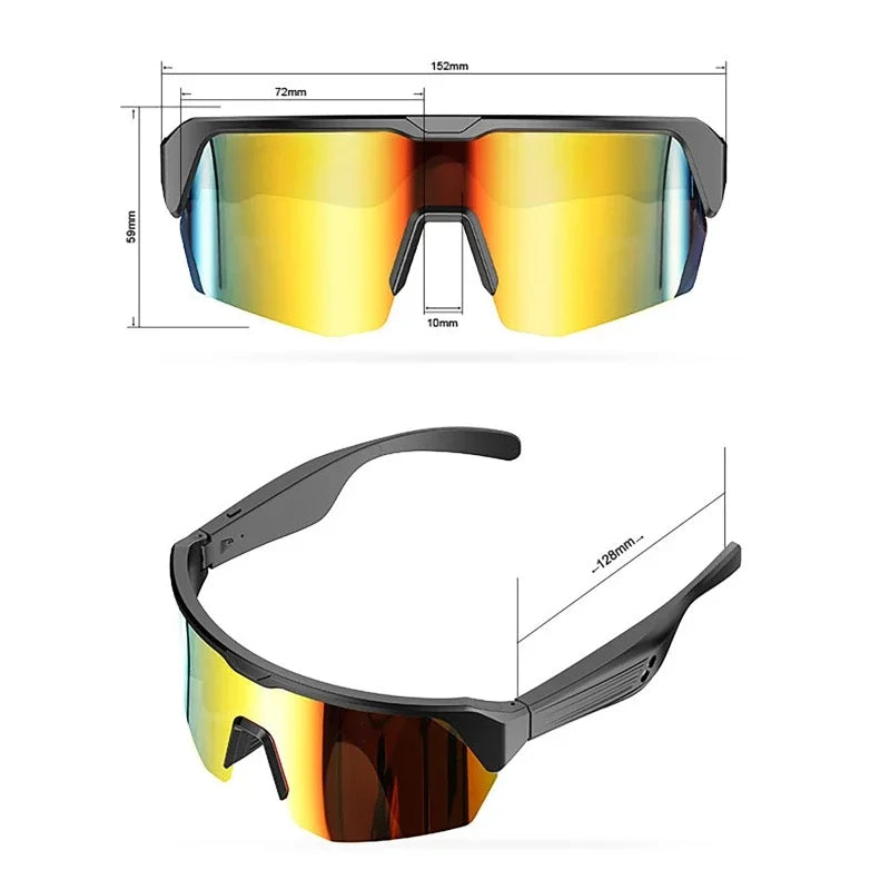 Smart Polarized Glasses Cycling Running Bluetooth Audio Call Remote Headset Sunglasses Sports Driving Music Earbuds Headphones