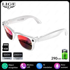 Gafas inteligentes con IA, 5 millones de píxeles, grabación de vídeos, reconocimiento de fotos, traducción de respuestas, 290 mAh, IP66, resistentes al agua, Bluetooth 