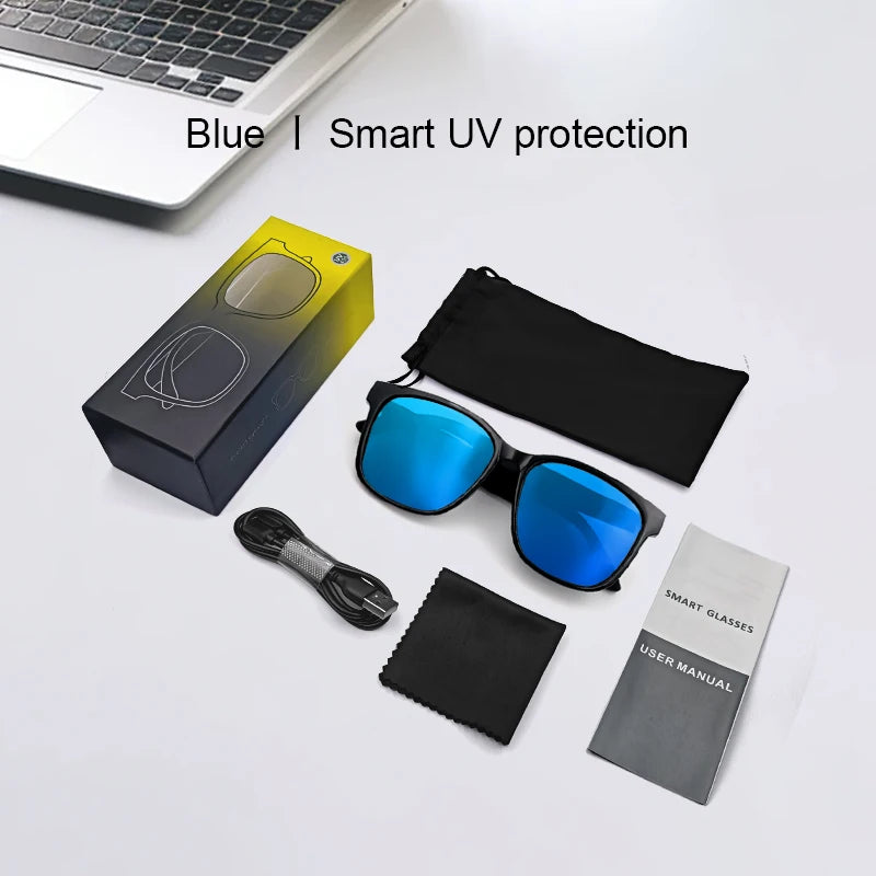 Smart Glasses Bluetooth Make Receive Call Music Camera Noise Reduction UV 400 Anti Blue Light Glasses TWS Men Women Gifts