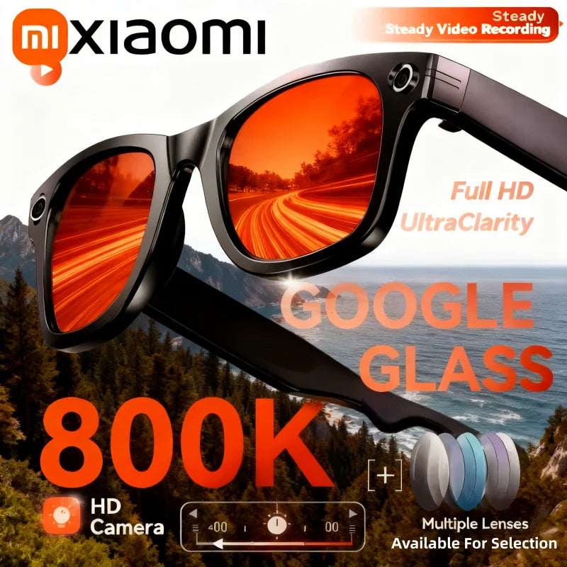 Lunettes intelligentes Xiaomi 8KHD IA photochromiques multifonctions avec Bluetooth, appels, assistant vocal, lecteur de musique et traduction.