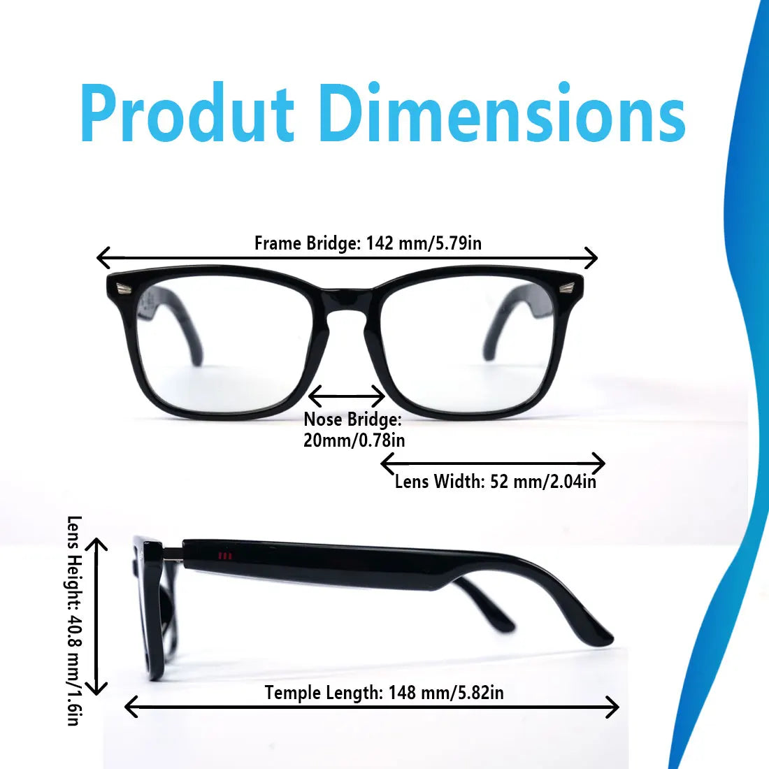 Smart glasses, app translation, color-changing lenses, high-definition voice calls, Hi-Fi music quality, open-ear audio glasses.