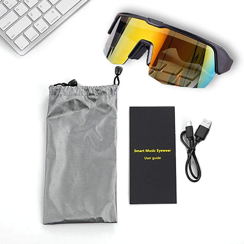 Smart Polarized Glasses Cycling Running Bluetooth Audio Call Remote Headset Sunglasses Sports Driving Music Earbuds Headphones