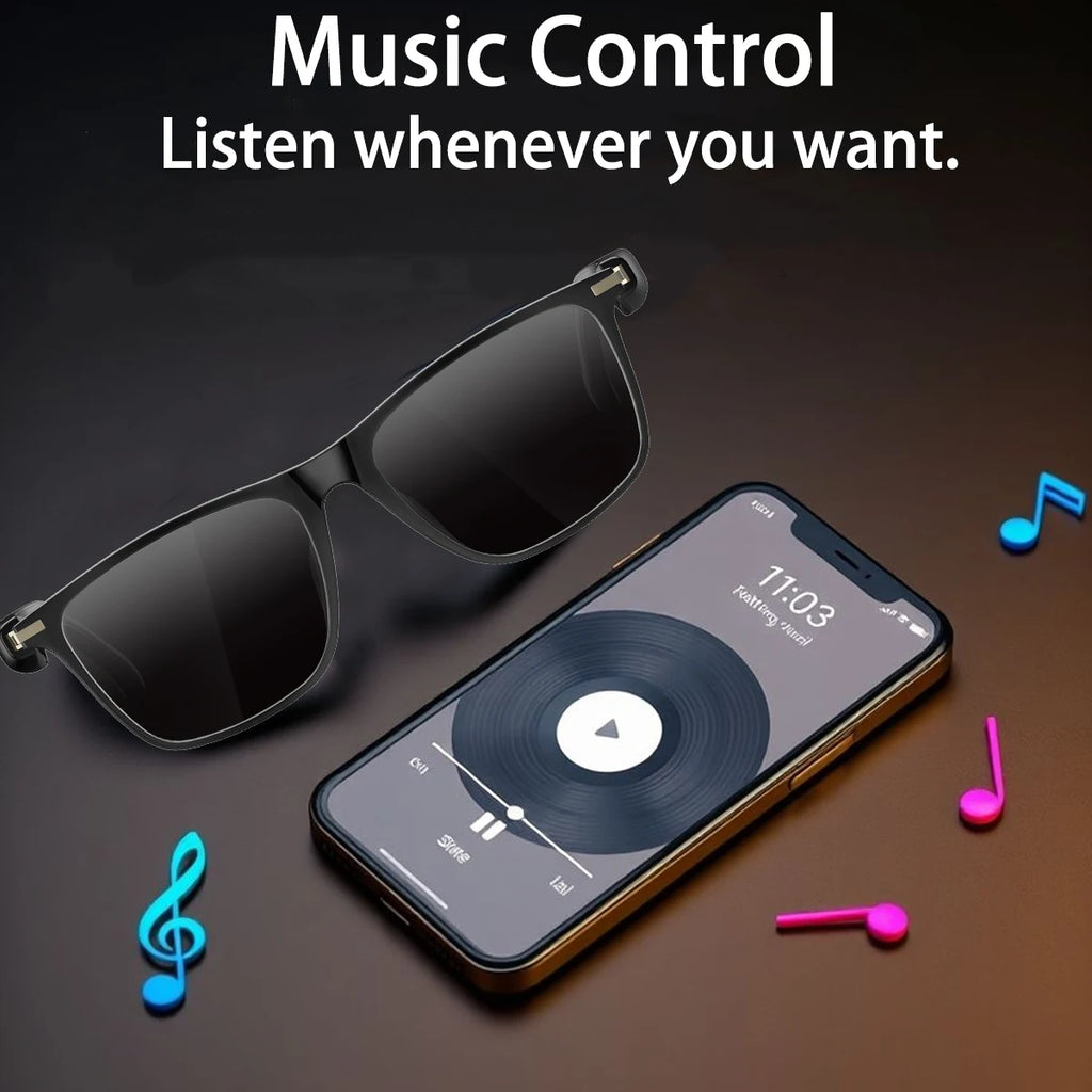 SENBONO Smart Glasses Bluetooth Call Music Remote Control Camera Smart Bluetooth Glasses Ride Sport Waterproof Sunglasses