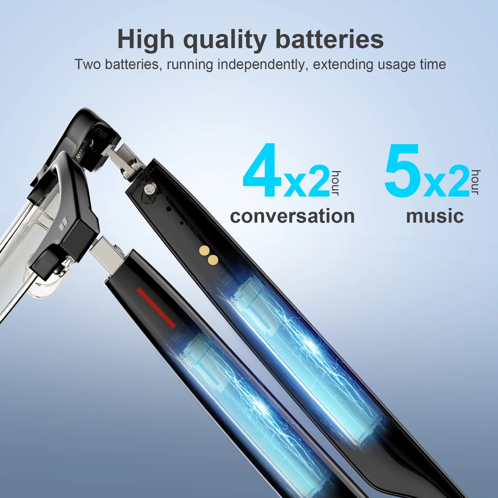 Blackview E1306 Smart Glasses for Men Women Bluetooth Call Outdoor Sport Anti-blue Light Glasses with AI Voice Mic & Speaker