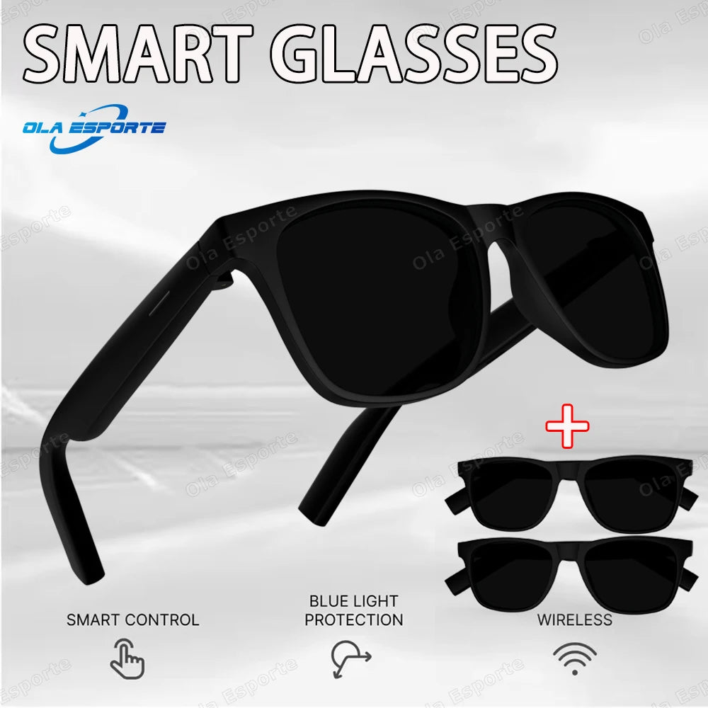 Ola Esporte New Smart Glasses Bluetooth Call Sunglasses Multi-functional Anti-Blue Light Sunglasses Wireless Headset Men Women