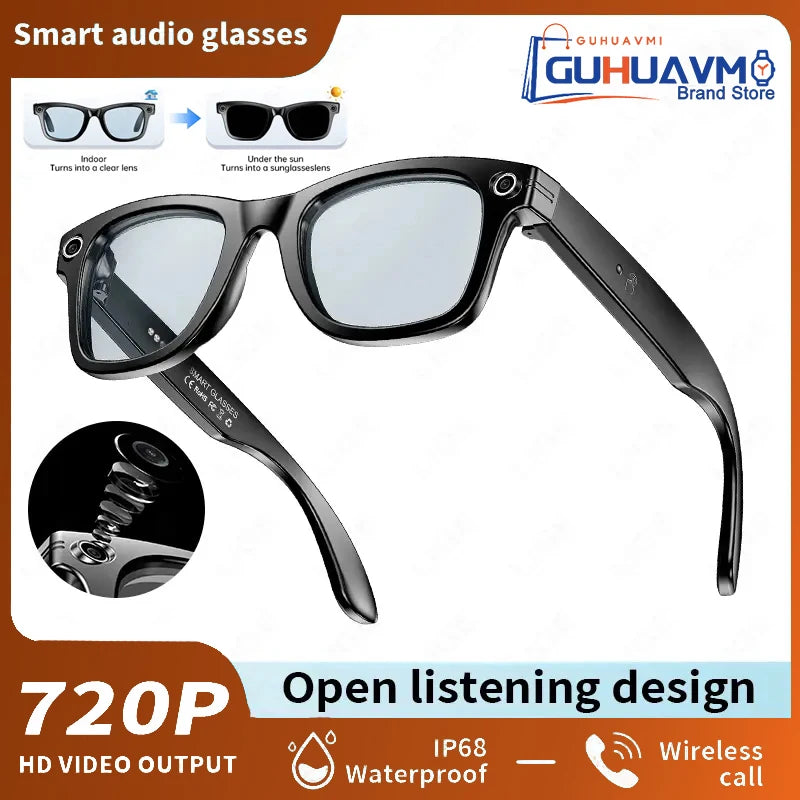 AI Smart Glasses 800W Anti Shake HD Camera Video Recording Languages Translation Sunglasses Bluetooth Call Music Play Man Women