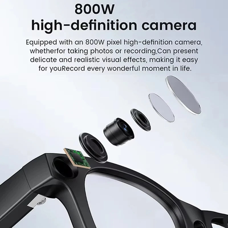 AI Smart Camera Glasses Bluetooth Call Video Recorder Wi-Fi transmission Translation Music Outdoor Anti Blue Light Smart Glasses