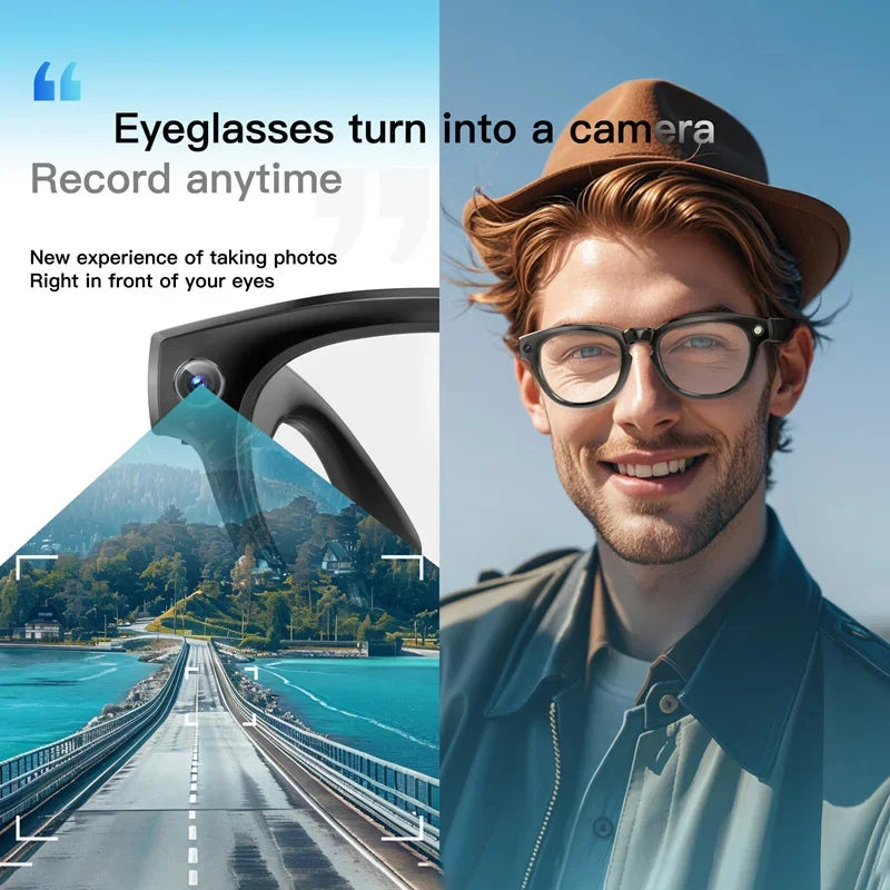 2026 New Smart Glasses With Camera 200W Pixels Auto Colour Change Lens Bluetooth Glasses Listen to music Shooting Sunglasses