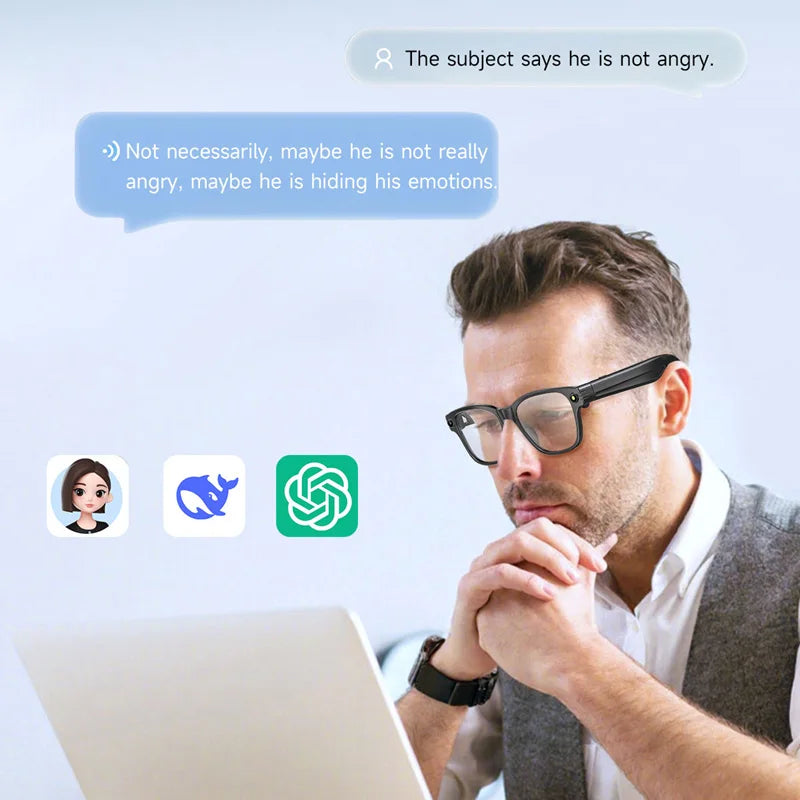 2026 New AI Smart Glasses 800W HD Camera Music Bluetooth Sunglasses Shoot Audio Listen To Music Meeting Of The Meeting