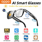 OPPO 6K AI Smart Glasses 800W Pixel Photochromic Multifunction Bluetooth HD Call Voice Assistant Stereo Music Player Translate