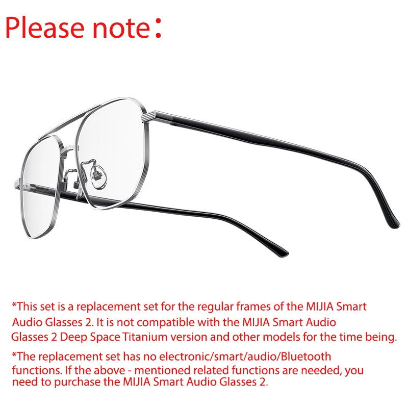 MIJIA Smart Audio Glasses 2 Replacement Set，Detachable Frames，Does Not Contain Any Electronic Functions，Only The Frame