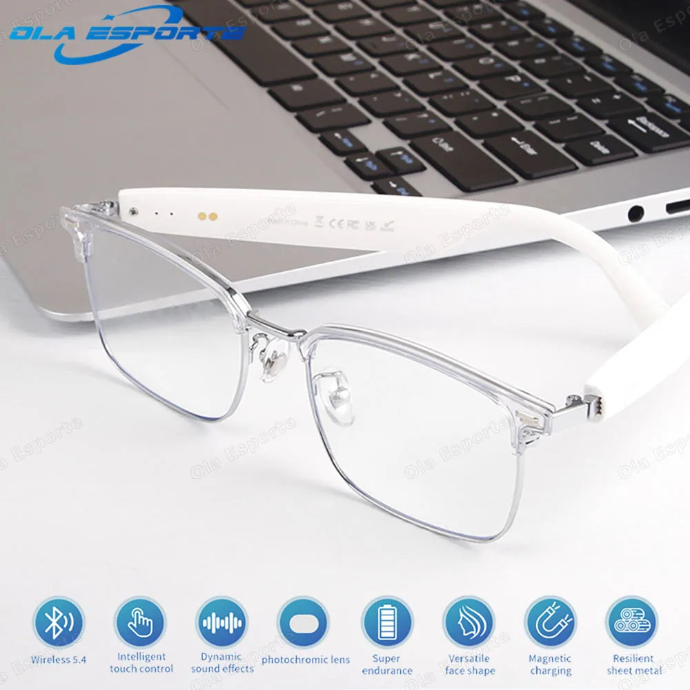 Smart Audio Bluetooth Glasses Anti Blue Light Lens Glass BT Music Calls sports Outdoor Smart Glasses Earphone For Women Men 2025