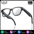 New AI Smart Glasses 800W Camera WIFI+Bluetooth Real-time Transmission Sunglasses Touch Control Video Record Glasses Android IOS