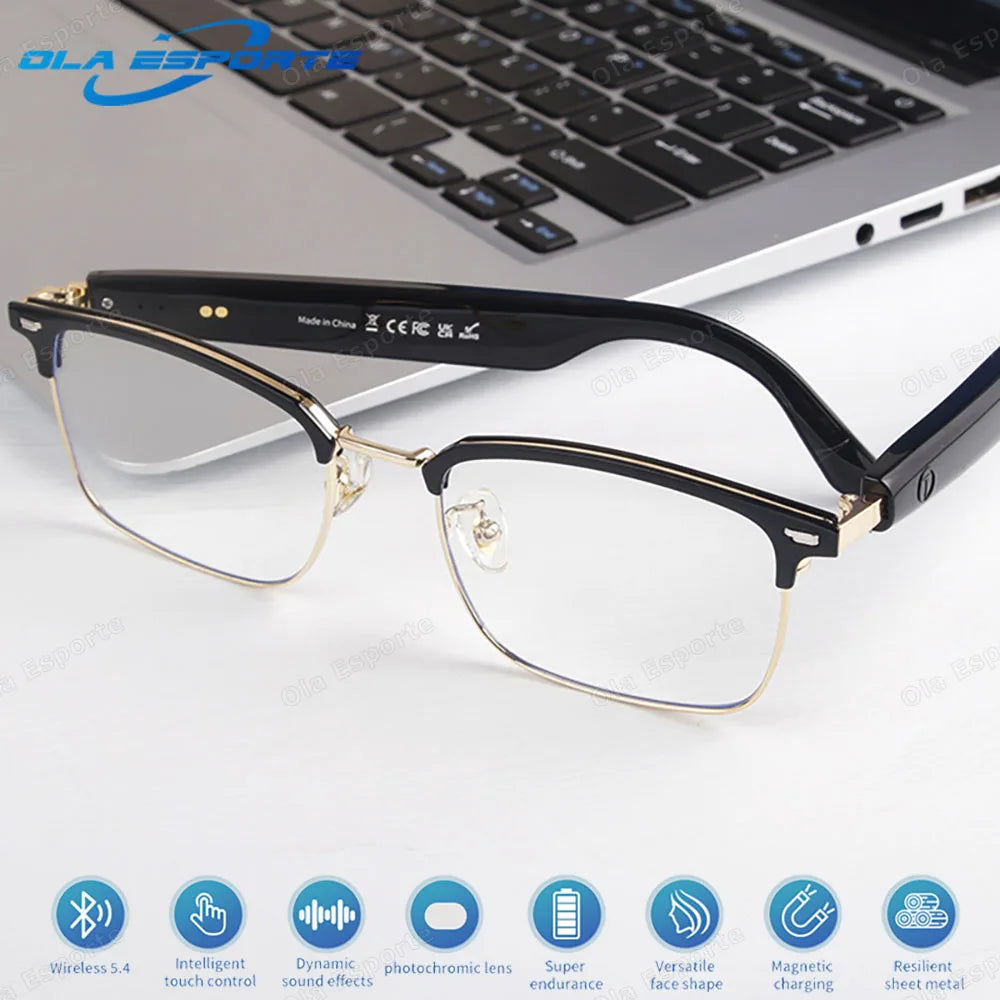 Smart Audio Bluetooth Glasses Anti Blue Light Lens Glass BT Music Calls sports Outdoor Smart Glasses Earphone For Women Men 2025